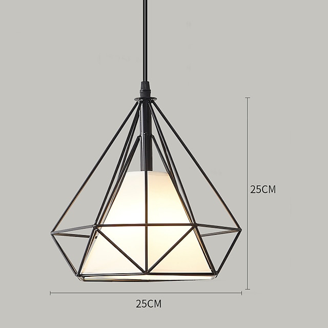 Lights & Lighting Pendant Lights | 25 cm Single Design Pendant Light Metal Geometrical Painted Finishes LED Modern Country 220-2