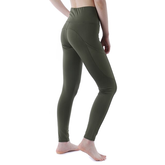  Women's High Rise Yoga Pants Winter Camo / Camouflage Black Burgundy Military Green Running Fitness Gym Workout Tights Leggings Sport Activewear Breathable Stretchy Skinny