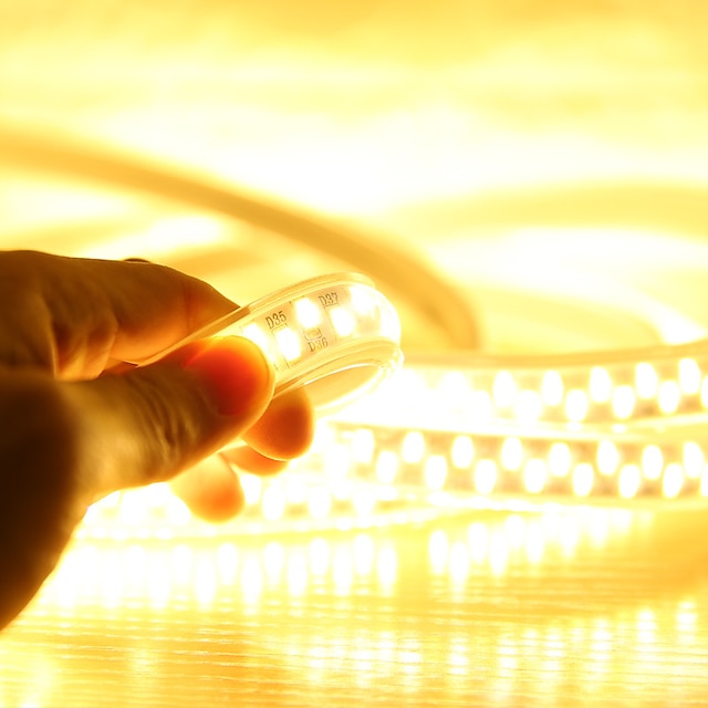  20m 65.6ft led bande lumière flexible corde lumière étanche blanc chaud smd 5730 3600leds intérieur extérieur ambiance rétroéclairage atmosphère décoration
