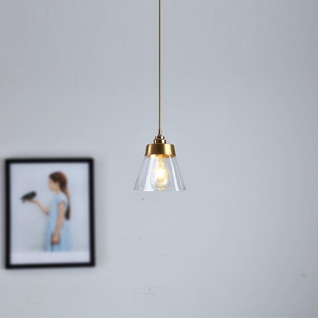 Lights & Lighting Pendant Lights | 16.5 cm Pendant Light LED Pendant Lantern Design Lamps Glass Cone Electroplated Modern Countr