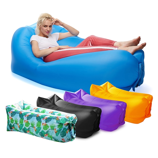  21 grammes canapé d'air chaise longue gonflable étanche anti-fuite d'air portatif avec sacs de compression appui-tête camping en plein air canapé gonflable rapide en nylon 230 * 70 cm pour le camping