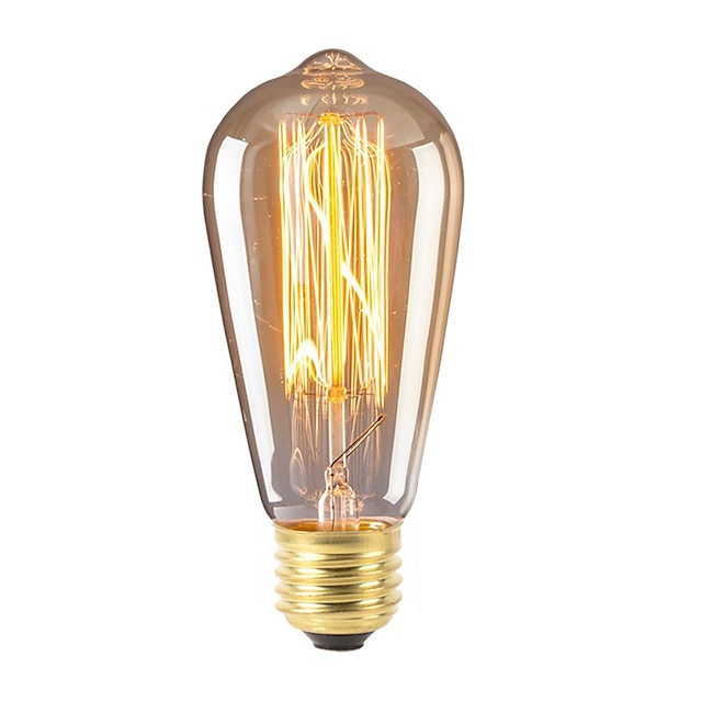 1st 40 W E26 / E27 ST58 varmvit 2300 K retro / dimbar / dekorativ glödlampa Vintage Edison glödlampa 220-240 V