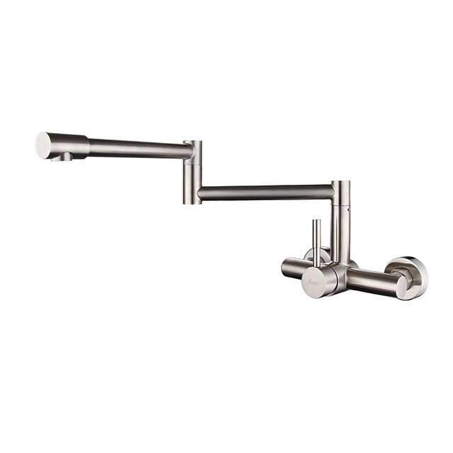  Kitchen faucet - Single Handle One Hole Stainless Steel Pot Filler Wall Mounted Contemporary Kitchen Taps