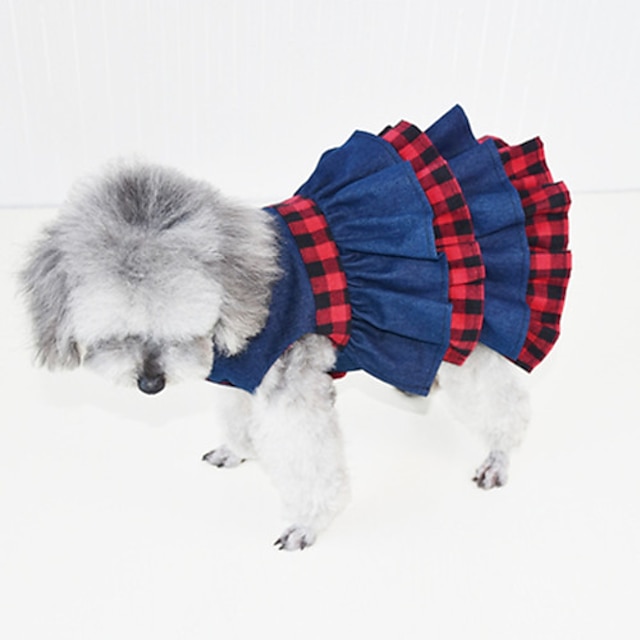  Cat Dog Dress Tuxedo British Party Cowboy Casual / Daily Dog Clothes Puppy Clothes Dog Outfits Dark Blue Costume for Girl and Boy Dog Denim XS S M L XL