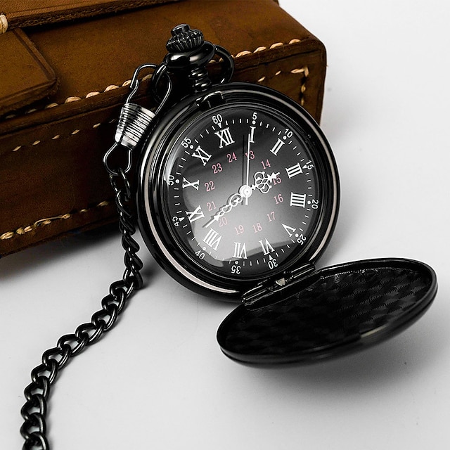  Men Pocket Watch Hollow Engraving Stainless Steel Watch