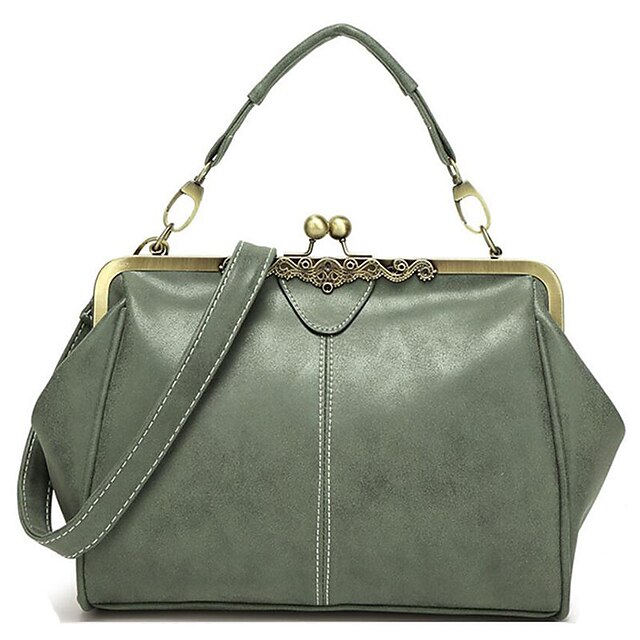  Women's Bags PU Leather Top Handle Bag Solid Color Event / Party Daily Leather Bags Handbags Fuchsia Green Royal Blue Gray