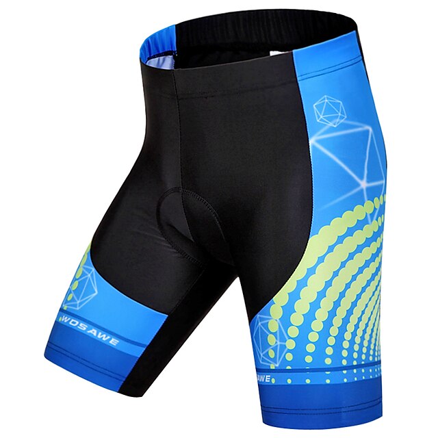  WOSAWE Unisex Cycling Padded Shorts Bike Shorts Padded Shorts / Chamois Bottoms Breathable 3D Pad Quick Dry Sports Polyester Spandex Silicon Blue / Black Mountain Bike MTB Road Bike Cycling Clothing
