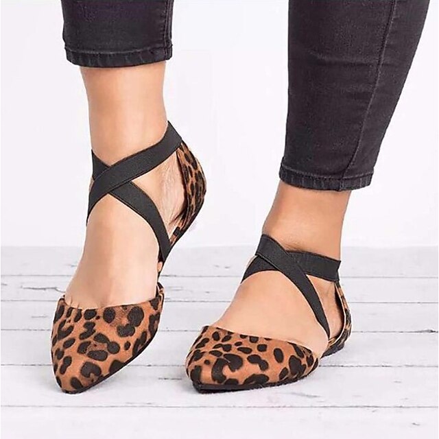  Women's Flats Flat Heel Synthetics Spring & Summer Black / Leopard / Beige