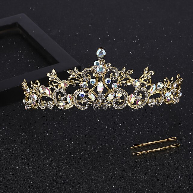  Kristal / Legering kroon tiara's met Kristal 1 PC Bruiloft / Speciale gelegenheden  Helm