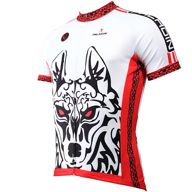  ILPALADINO Homens Manga Curta Camisa para Ciclismo Branco Animal Moto Camisa / Roupas Para Esporte Blusas Respirável Secagem Rápida Resistente Raios Ultravioleta Esportes Poliéster 100% Poliéster