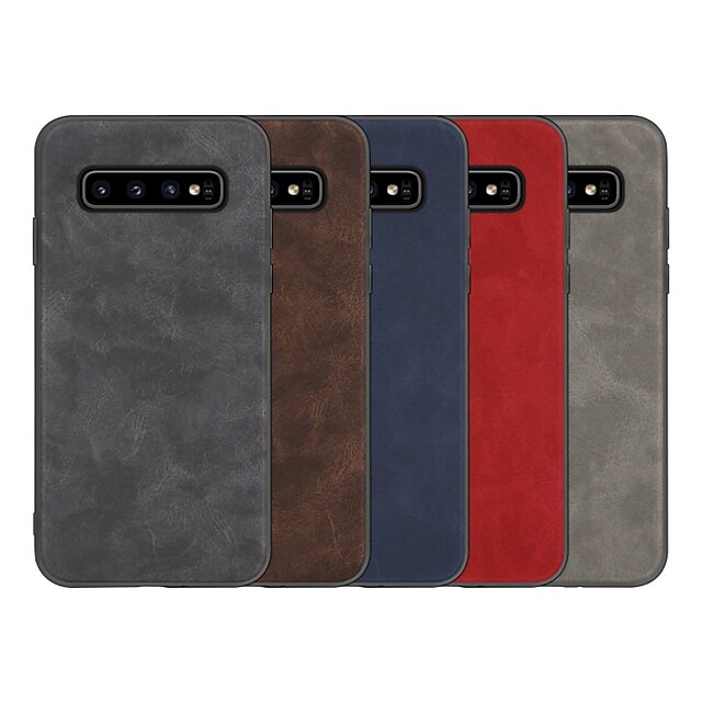  Case For Samsung Galaxy Galaxy S10 E / S8 Shockproof Back Cover Solid Colored Hard PU Leather for Galaxy S10 / Galaxy S10 Plus / Galaxy S10 E