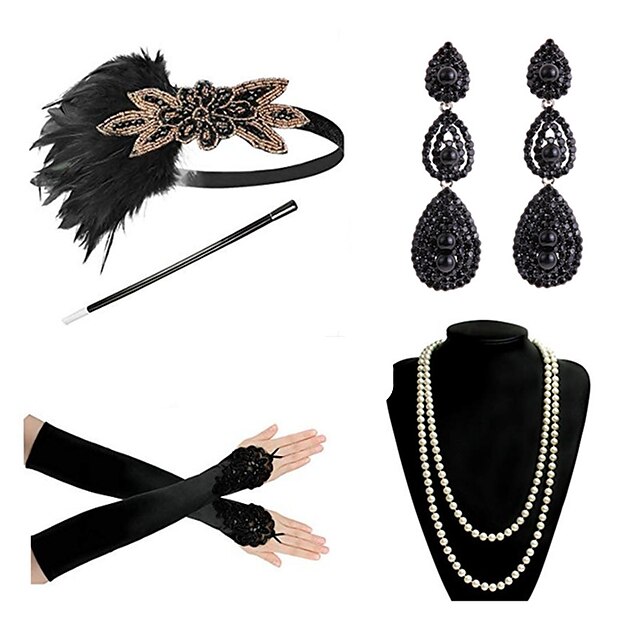 Vintage 1920s The Great Gatsby Flapper Headband Accessories Set ...