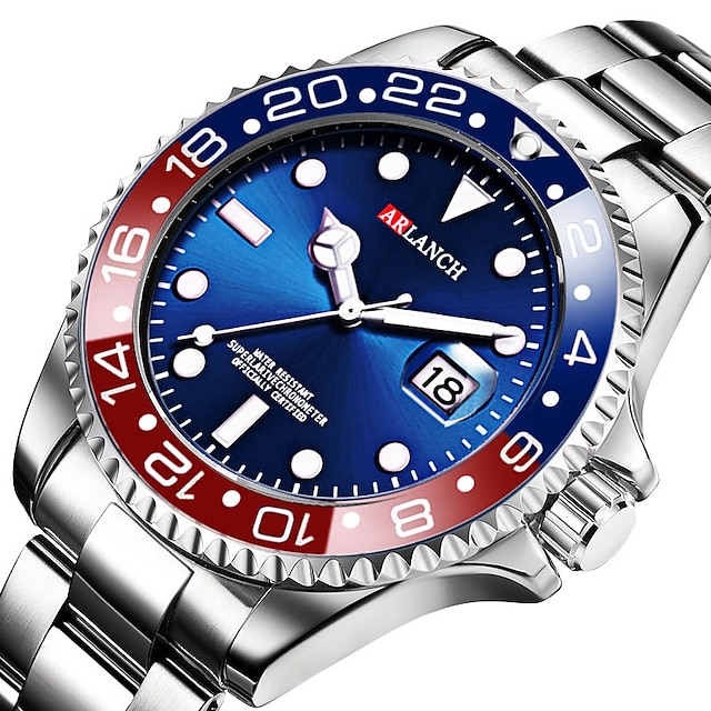  Men Quartz Watch Wrist Watch Calendar Noctilucent Stainless Steel Watch