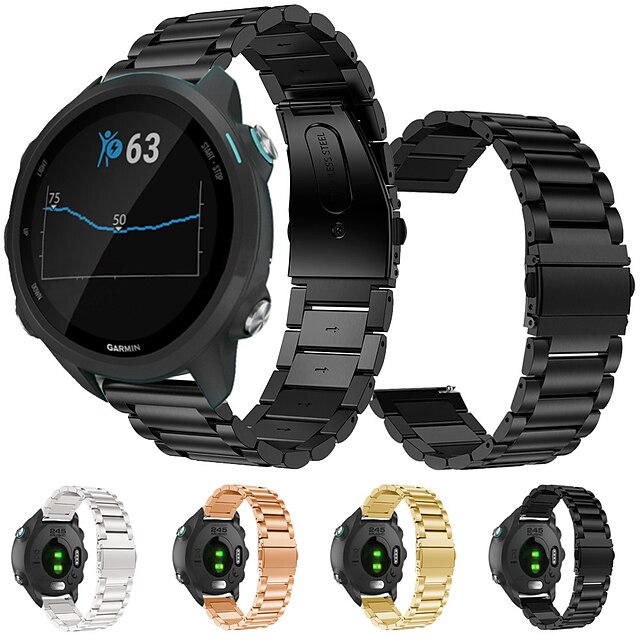  Metal Stainless Steel Wristband Wrist Strap Watch band For Garmin Forerunner 245M Smart Watch