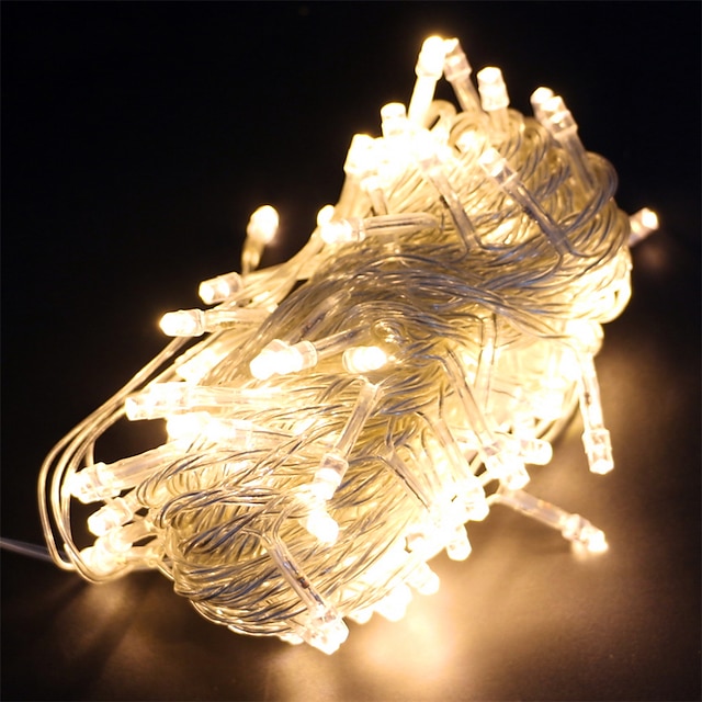  10m String Lights 100 LEDs 1 x 12V 2A Adapter 1 set Warm White RGB White Waterproof Creative Party 12 V