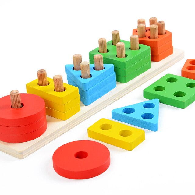  אבני בניין צעצוע של צורת סדרן 1 pcs יצירתי תואם עץ Legoing דגם גיאומטרי אינטראקציה בין הורים לילד כל צעצועים מתנות / בגדי ריקוד ילדים