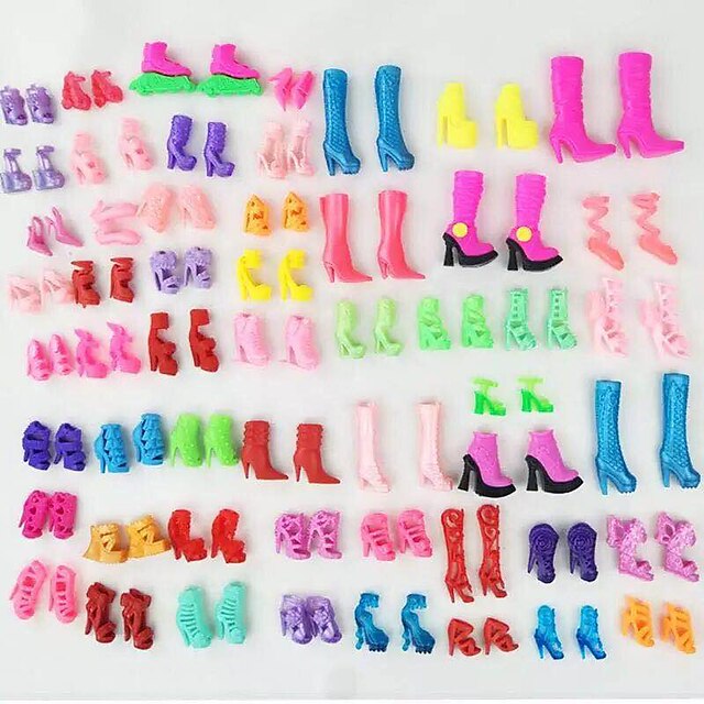  1483 tilbehør / dukke kan barn og andre 10 par sko passer leker / nye sandaler som inneholder 100 sett med