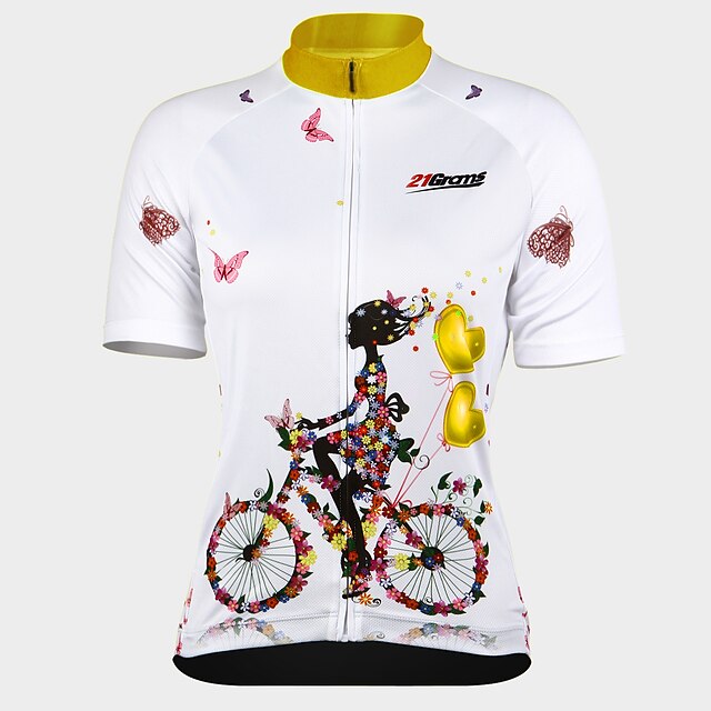 21Grams Women's Short Sleeve Cycling Jersey Summer Floral Botanical ...