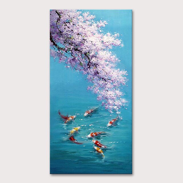  Hang-Malowane obraz olejny Ręcznie malowane - Zwierzęta Kwiatowy / Roślinny Nowoczesny Zwinięte płótna