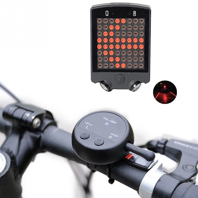 Bicycle Indicator LED Bike Turn Signal Lights Wireless Remote Control Rear Lamp 
