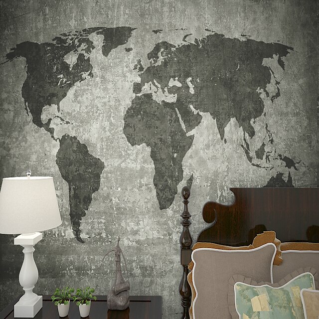  جدارية خلفية الجدار ملصق يغطي لاصق الطباعة المطلوبة خريطة العالم قماش ديكور المنزل
