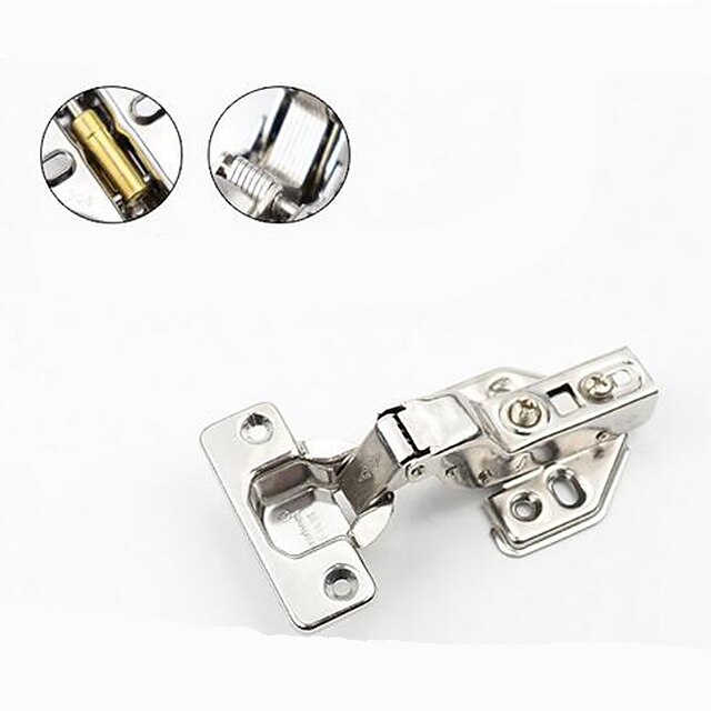 Color: Big Bend Stainless Steel hinged Cabinet Door Wardrobe Aircraft Hinge Hydraulic Buffer Damping Hinge in The Curved Pipe Hinge 