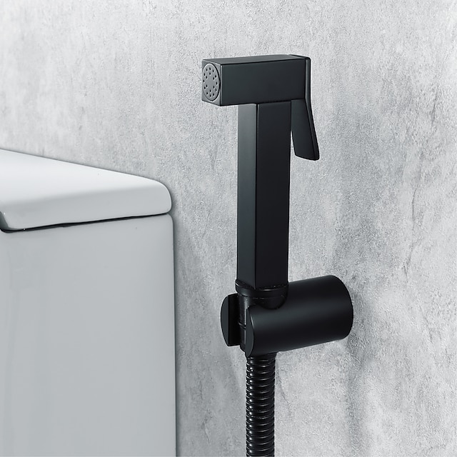  réz egylyukú bidé fekete WC kézi bidé permetező öntisztító modern tisztító szórópisztoly készlet