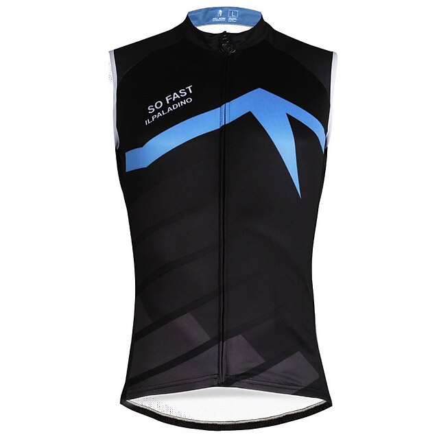  ILPALADINO Men's Cycling Jersey Sleeveless Mountain Bike MTB Road Bike Cycling Black Blue Bike Vest / Gilet Jersey Quick Dry Back Pocket Polyester Sports Solid Color Patterned Clothing Apparel