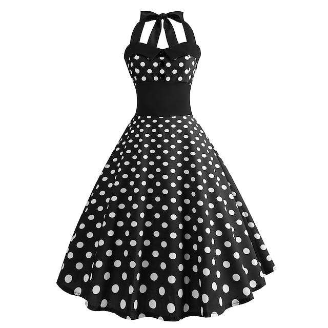 Audrey Hepburn Country Girl Polka Dots Dresses Retro Vintage 1950s ...