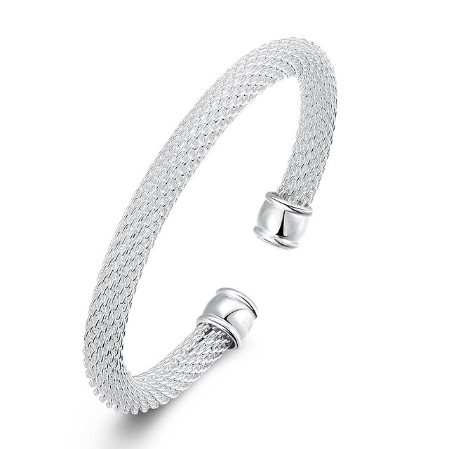  Dam Manschett Armband Ihålig Dyrbar Stilig Grundläggande Koppar Armband Smycken Silver Till Dagligen Arbete / Försilvrad
