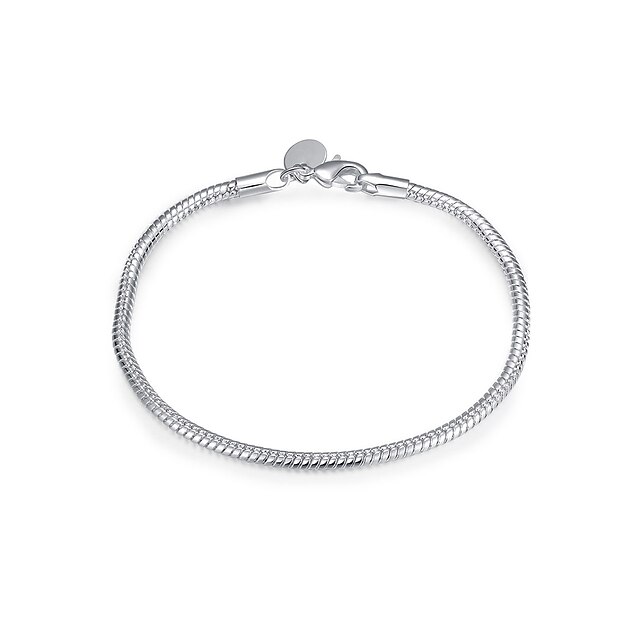  Dames Armbanden met ketting en sluiting Klassiek Kostbaar Stijlvol Basic Koper Armband sieraden Zilver Voor Dagelijks Werk / Verzilverd