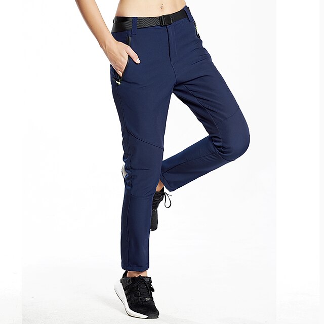  Per donna Pantaloni da escursionismo Pantaloni Foderati in Pile Pantaloni softshell Inverno Esterno Calore Termico Fodera in Pile Impermeabile Antivento Pantaloni Elastico in vita Nero Blu marino