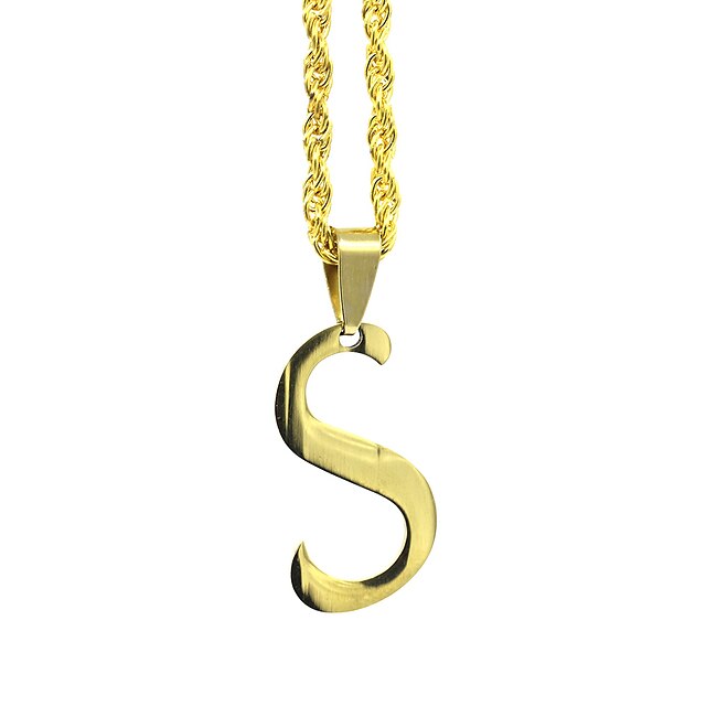  Per uomo Per donna Argentato Oro Collane con ciondolo Collana di fascino X Lettere dell'alfabeto Essenziale Acciaio inossidabile Oro Argento 50 cm Collana Gioielli 1pc Per Scuola