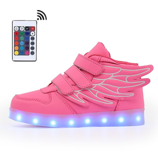  Boys' / Girls' Sneakers LED / LED Shoes / USB Charging Faux Leather LED Shoes Walking Shoes LED / Luminous White / Black / Burgundy Summer / Fall / Color Block / Rubber