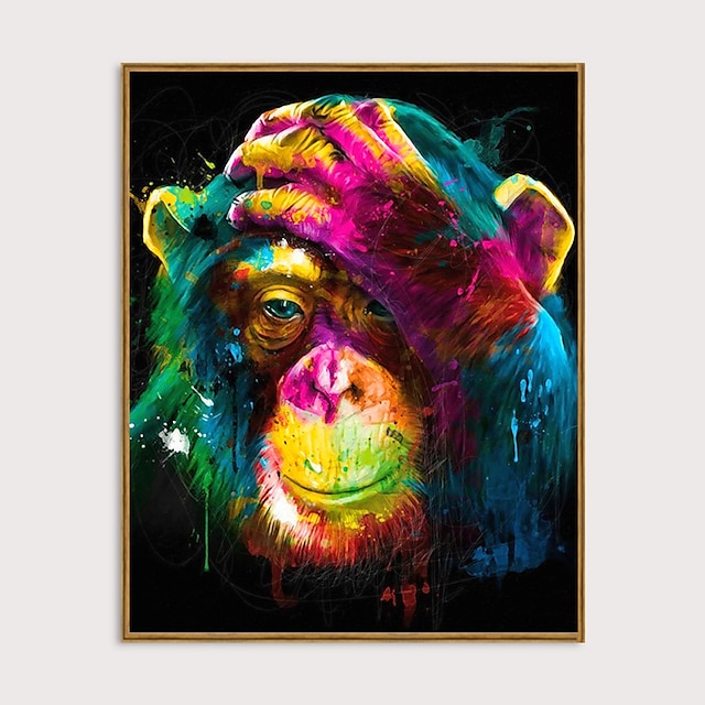  Wall Art Canvas Prints Painting Artwork Picture Animal Orangutan Home Decoration Décor Stretched Frame Ready to Hang