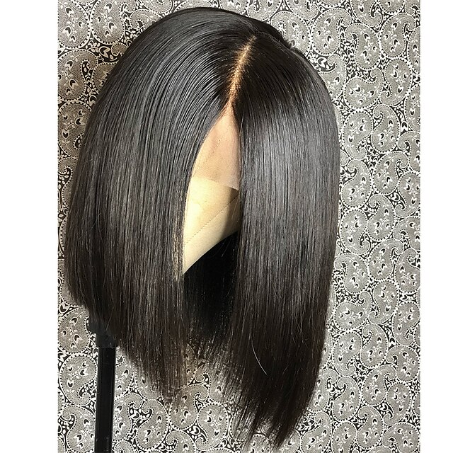 Beauty & Hair Wigs & Hair Pieces | Human Hair 4x13 Closure Wig Bob Short Bob Free Part style Brazilian Hair Natural Straight Nat