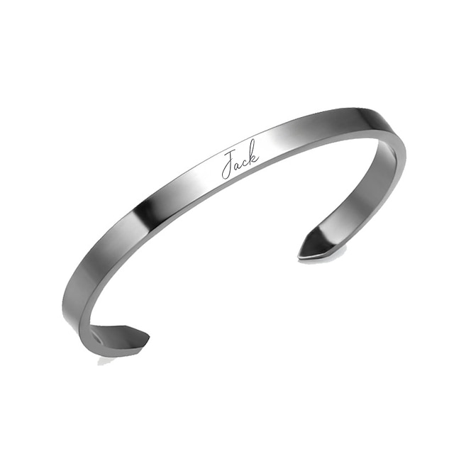  Personalized Customized Bracelet Titanium Steel Classic Name Engraved Gift Promise Festival Circle 1pcs Silver Gold / Laser Engraving