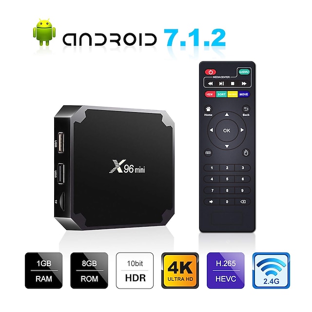X96 Mini Smart TV Box Android 7.1.2 2GB 16GB Amlogic Quad Core 2.4Ghz WiFi 4K DE 
