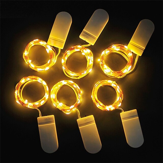  LOENDE 1m ストリングライト 10 LED 6本 温白色 RGB ホワイト パーティー 装飾用 ウェディング バッテリー駆動