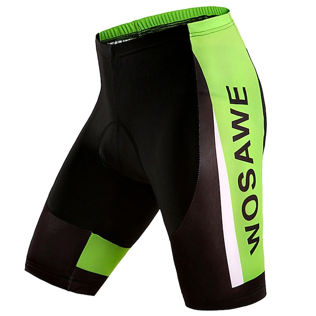  WOSAWE Men's Women's Cycling Padded Shorts Bike Shorts Pants Padded Shorts / Chamois Mountain Bike MTB Road Bike Cycling Sports Solid Color Green 3D Pad Breathable Quick Dry Silicon Polyester
