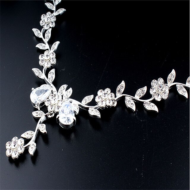 Gorgeous silver plated jewelry set white month R+E+N Gift for her main image 0