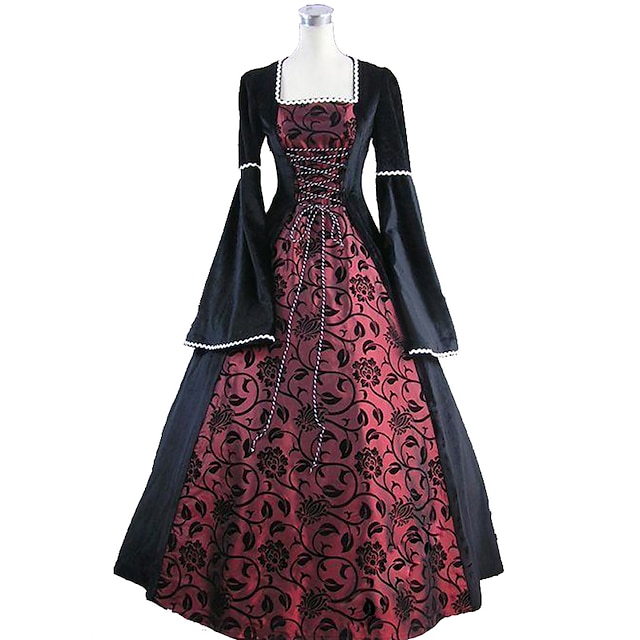 Princess Plus Size Floral Style Rococo Victorian Renaissance Prom Dress ...