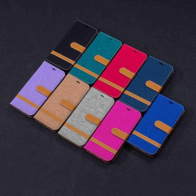  Кейс для Назначение LG LG Stylo 5 / LG K40 / LG K10 2018 Кошелек / Бумажник для карт / со стендом Чехол Плитка Твердый текстильный