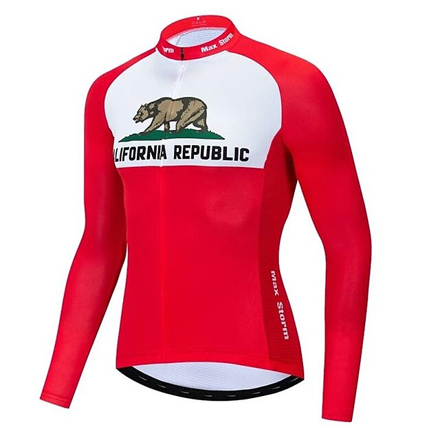 California Republic Long Sleeve Cycling Jersey Free Shipping