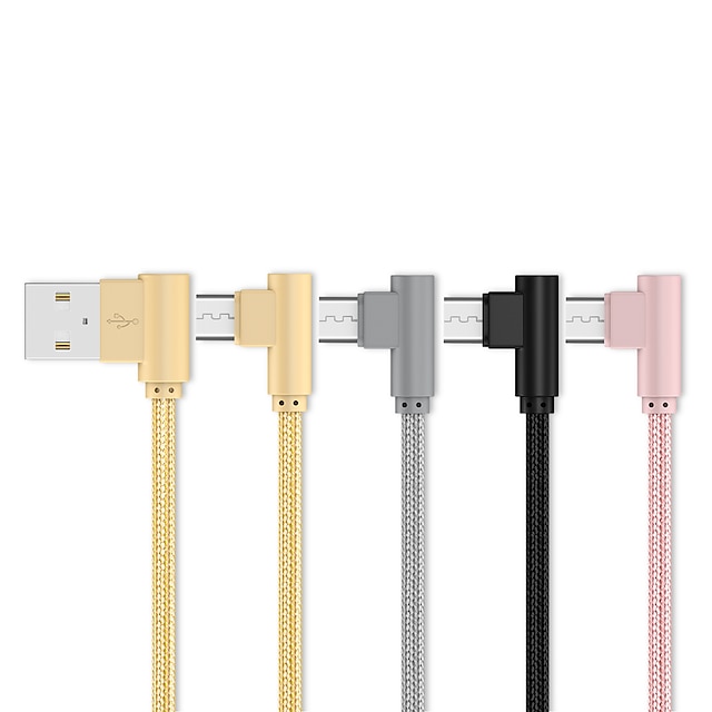  Micro USB Kabel 1,0 m (3 stopy) Pozlacené / Rychlé nabíjení hliník / TPE Kabel Pro Samsung / Huawei / Xiaomi
