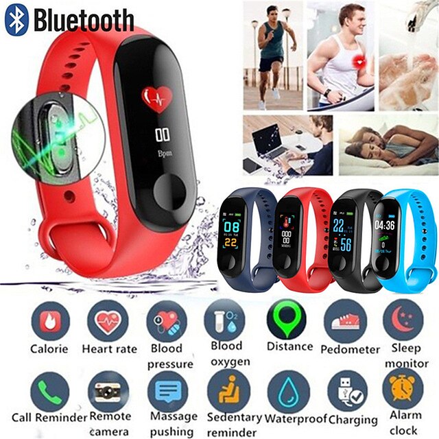  M3 Smart Wristband Big Touch Screen OLED Message Heart Rate Time Fitness Bracelet Smartband Watch for Android IOS Bracelet Watch
