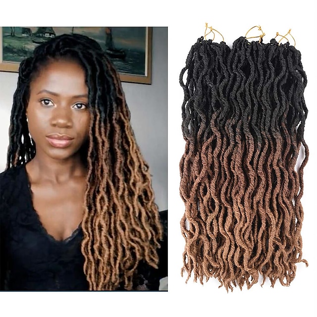 Faux Locs Dreadlocks Nu Locs Box Braids Natural Color Synthetic Hair 18 ...