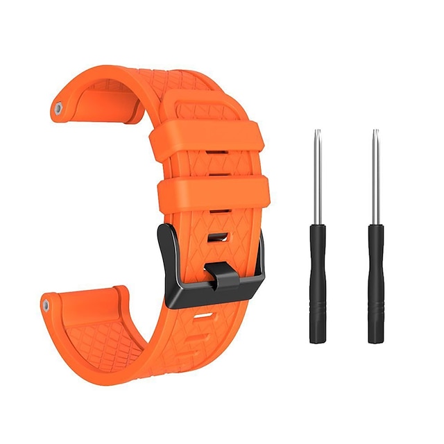  Watch Band for Garmin Fenix 2 Silicone Replacement  Strap with Removal Tool Elastic Adjustable Sport Band Classic Buckle Wristband
