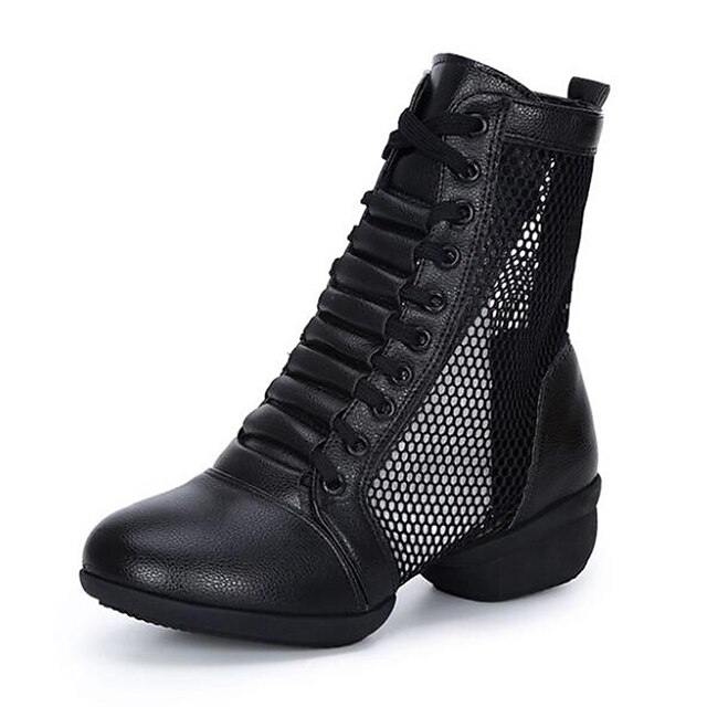  Women's Dance Shoes Dance Boots Sneaker Thick Heel Customizable White / Black / Red / Performance / Practice