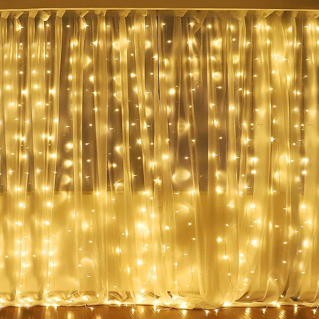  luzes de decoração de casamento de natal 3mx2m 240leds branco quente luz multicolorida quarto casa interior exterior decoração cortina luz fio